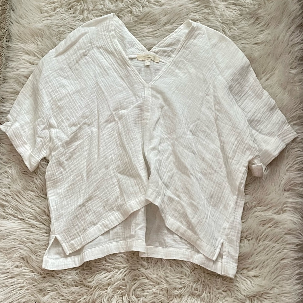 Small White V-Neck Top